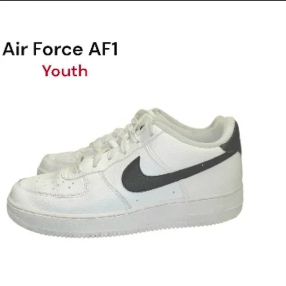 Youth Nike AF1 Air Force One White Leather Athletic Sneaker 7 7Y Boy Girl Kid - Picture 10 of 10